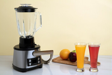 Kitchen electric blender on non isolated background