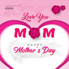 Mothers Day Greeting Card Vector Illustration Social Media Post Design
