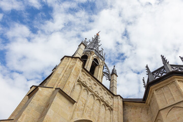 Neo Gothic Church of the Holy Apostles Peter and Paul in Shuvalov Park, St Petersburg, Russia
