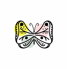 abstract butterfly simple drawn vector illustration