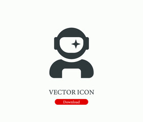 Astronaut vector icon. Editable stroke. Symbol in Line Art Style for Design, Presentation, Website or Mobile Apps Elements, Logo.  Astronaut symbol illustration. Pixel vector graphics - Vector