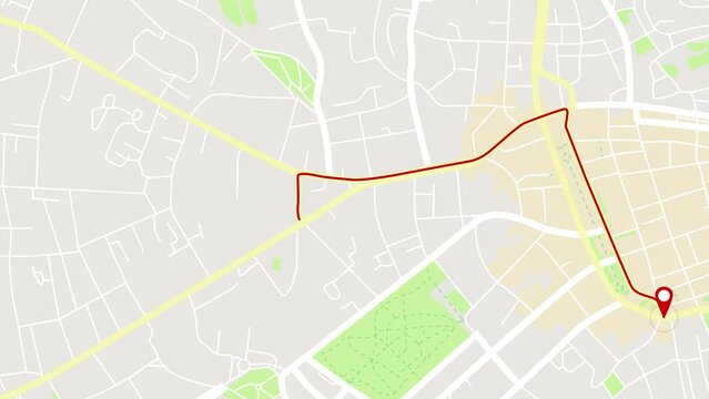 This is a modern map city of Lviv. If you need to travel from dot A to dot B then use this animation.