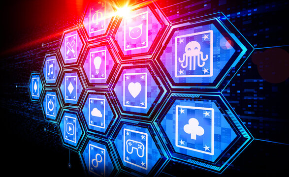 Ecosystem of Non-fungible Tokens on a Blockchain - Conceptual Illustration