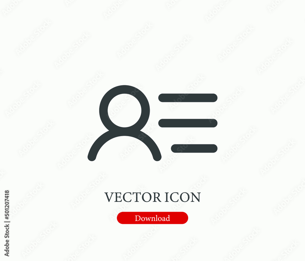 Poster user vector icon. symbol in line art style for design, presentation, website or mobile apps elements