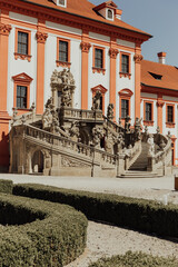 Prague Troja.Beautiful Baroque monuments is located in the immediate vicinity of the Prague Zoo. The chateau is surrounded by a gorgeous French Baroque style garden. - obrazy, fototapety, plakaty