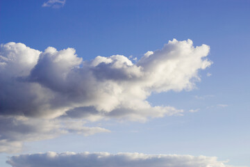 blue sky with clouds in the eveving time