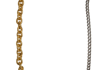 Golden chain isolated on white background.