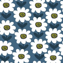 seamless pattern with cartoon flowers. colorful vector, hand drawing. design for fabric, print, textile, wrapper