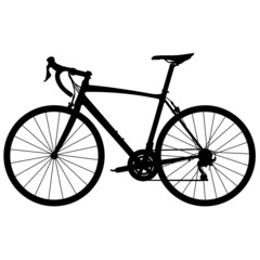 Fototapeta premium Racing Bicycle, Racer triathlon street sport Aero road bike. Detailed vector illustration realistic silhouette