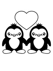 Obraz premium Herz Pinguine Paar 