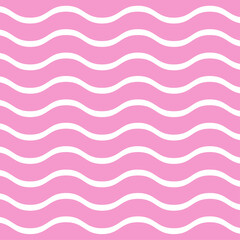 Pink wave seamless pattern. Vector background. Modern flat style tile. Vector illustration.