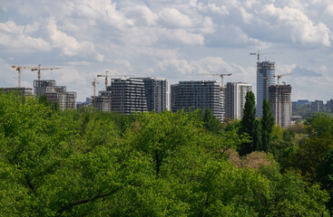 Fototapeta premium Panorama of Belgrade, Serbia. Belgrade Waterfront