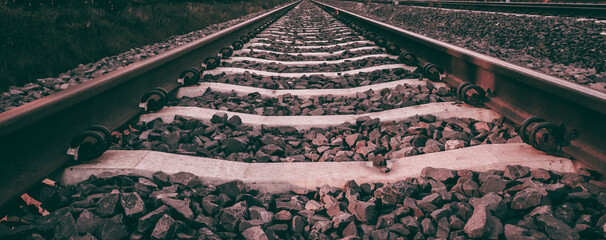 rails to the horizon - wide railway tracks