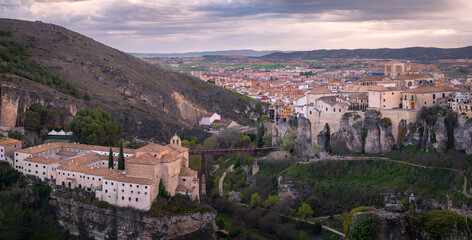 Fototapeta na wymiar Panoramic views of the city of Cuenca, Spain.