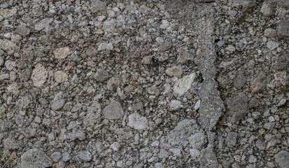 Close up view of rumbling concrete wall texture