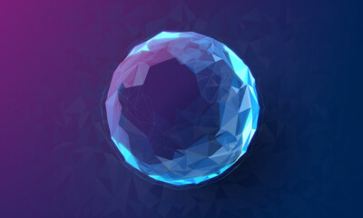 Abstract vector mesh spheres. Futuristic technology style. Elegant background for business presentations.