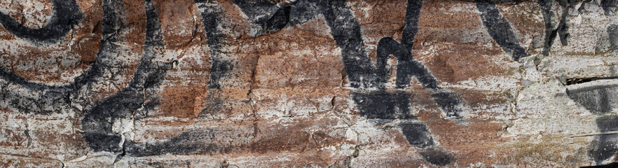 Concrete wall with paint markings background texture