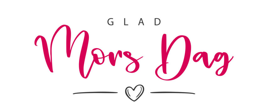 Glad mors dag, swedish text. Happy mother's Day. Vector
