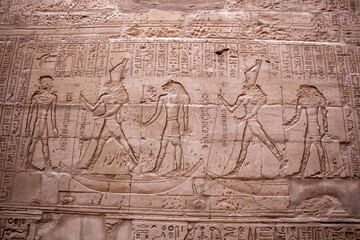 Fototapeta na wymiar hieroglyphs of the Temple of Edfu, Egypt