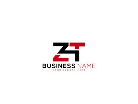 Letter ZT Logo Image, Colorful Zt tz Letter Vector Icon With Black And Red Color Logo Design