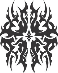 A beautiful illustration with tribal tattoo. Black color on a white background.