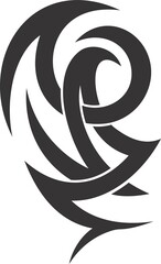 A beautiful illustration with tribal tattoo. Black color on a white background.