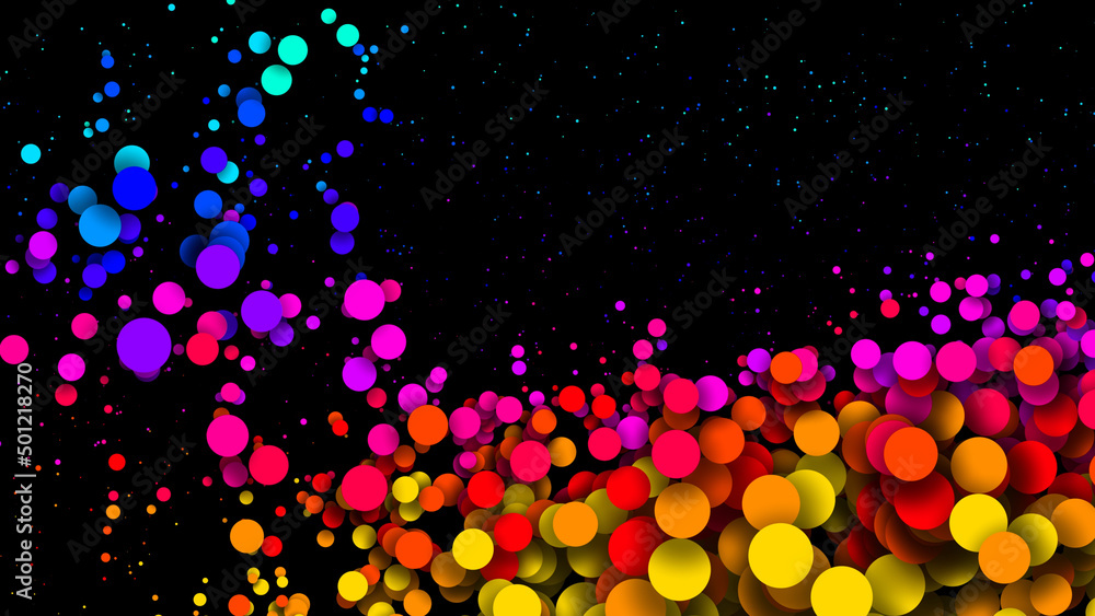 Poster abstract simple background with beautiful multi-colored circles or balls in flat style like paint bu
