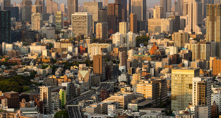オレンジ色に染まる東京
