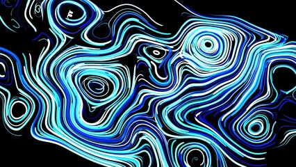 3d render. Abstract creative background with curled lines like blue trails on surface. Lines form swirling pattern like curle noise. Abstract bright creative festive bg