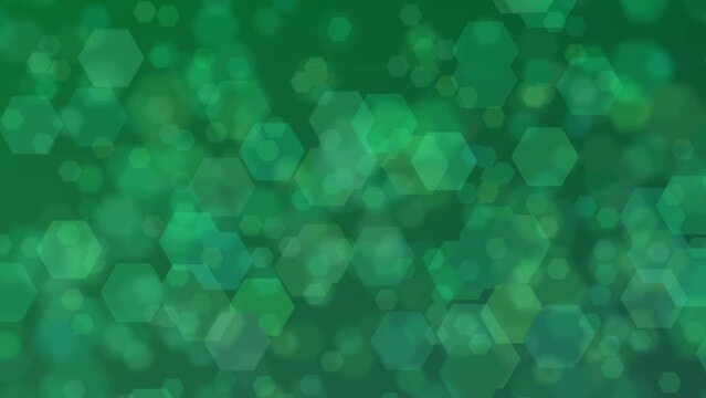 Motion graphics. Abstract background of forest green colors with bokeh