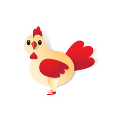 funny cartoon chicken vector illustration
