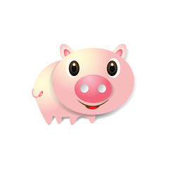 Vector Illustration of Cute pig cartoon