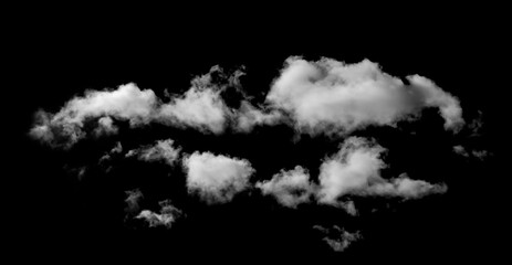 White Cloud Isolated on Black Background. Good for Atmosphere Creation