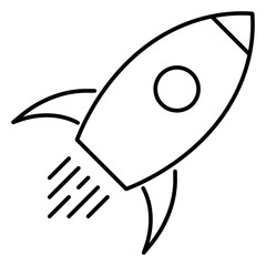 Launching rocket thin line icon