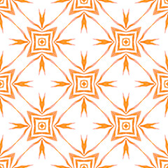 Hand drawn tropical seamless border. Orange