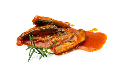 Fish in Tomato Sauce Isolated