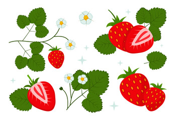 Set of strawberries