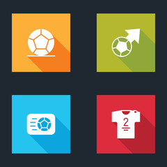 Set Soccer football ball, , and Football jersey and t-shirt icon. Vector