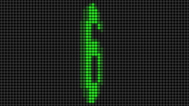LED掲示板に映し出される10からのカウントダウン（緑色）