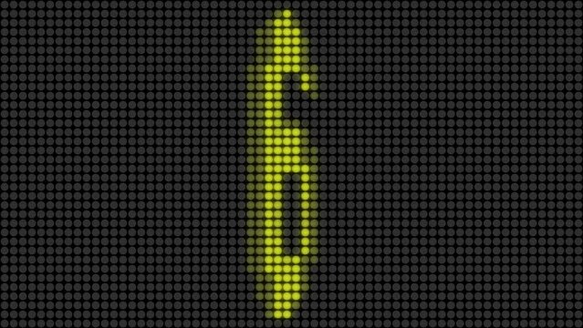 LED掲示板に映し出される10からのカウントダウン（黄色）
