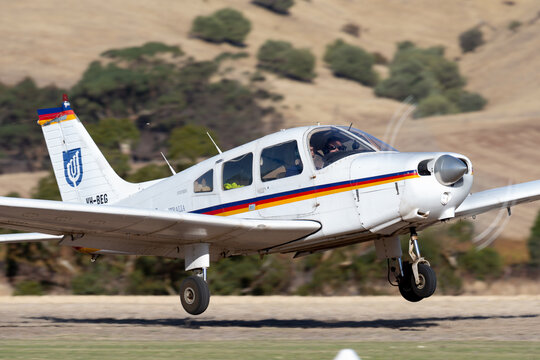 Rowland Flat, Australia - April 14, 2013: Piper PA-28-161 Warrior II single engine light aircraft VH-BEG operated by the University of South Australia.