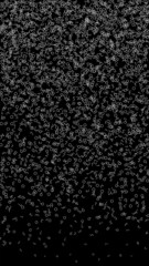 Falling numbers, big data concept. Binary white chaotic flying digits. Quaint futuristic banner on black background. Digital vector illustration with falling numbers.