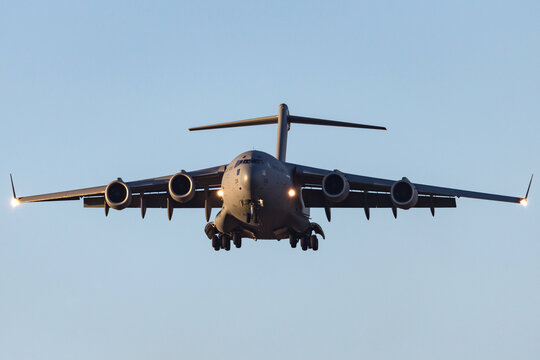 Avalon, Australia - March 1, 2013: Royal Australian Air Force (RAAF) Boeing C-17A Globemaster III Large military cargo aircraft A41-206 from 36 Squadron based at RAAF Amberley, Queensland.