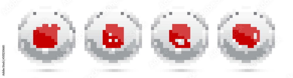 Poster set line target with arrow, stopwatch, human head gear inside and chat. silver circle button. vector