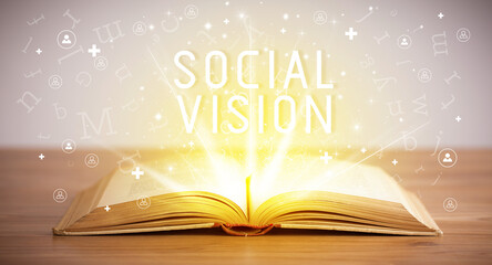 open book, social networking concept
