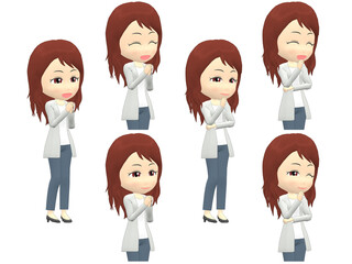 [Fun A] Woman cardigan wavy hair oblique angle