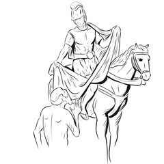 San Martín Caballero line art