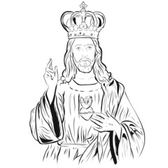 Cristo Rey line art