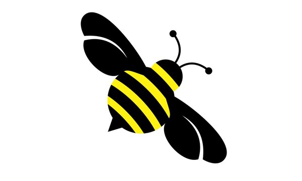 flying bee vector icon
