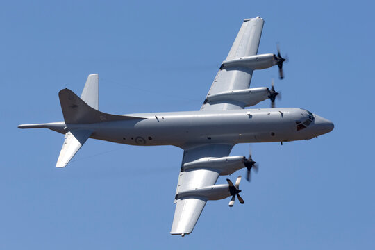 RAAF Williams, Point Cook, Australia - February 28, 2014: Royal Australian Air Force (RAAF) Lockheed AP-3C Orion Maritime Patrol and Anti Submarine Warfare Aircraft A9-756.